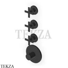 Zucchetti Gill Термостат для душа, 3 потока, внешняя часть ZGL5661.N1, черный goffrato