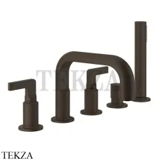 Gessi INCISO Смеситель на борт ванны с изливом, гарнитуром 58040-845, Dark Bronze