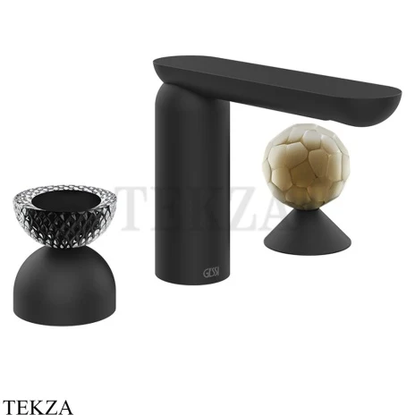 Gessi Perle Смеситель для раковины на 3 отв., без гарнитура 74748-299, черный матовый