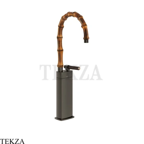 Gessi Jacqueline Смеситель для раковины высокий, без донного клапана 77205-707, black хром Brush