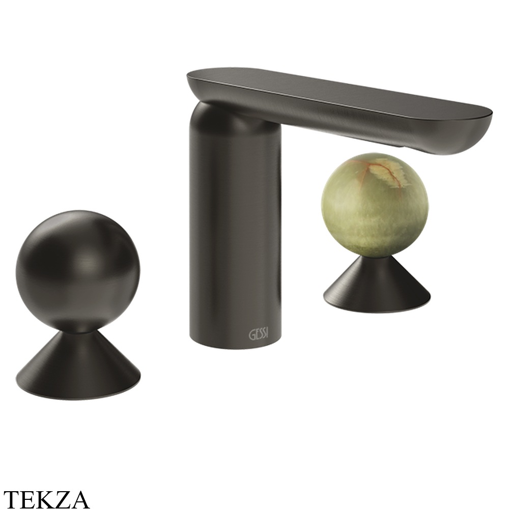 Gessi Perle Смеситель для раковины на 3 отв., без гарнитура 74055-707, black хром Brush