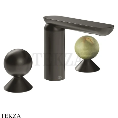Gessi Perle Смеситель для раковины на 3 отв., без гарнитура 74055-707, black хром Brush