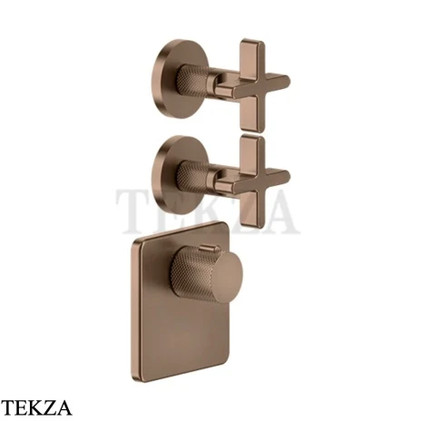 Gessi INCISO WELLNESS Термостат 2 выхода, внешняя часть 58344-708, Copper Brushed PVD