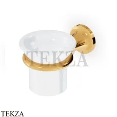 Zucchetti Agora Classic Стакан настенный, керамика белая ZAD413.C40, золото глянец Zucchetti Agora Classic Стакан настенный, керамика белая ZAD413.C40, золото глянец