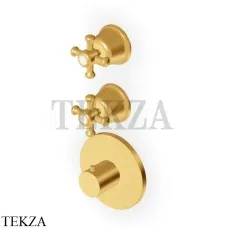 Zucchetti Delfi Термостат для душа, 2 выхода, внешняя часть Z46660.C41, brushed gold