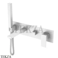 Boheme Qubic Смеситель для ванны, с изливом, ручной душ, комплект 474-2-MW, matt white