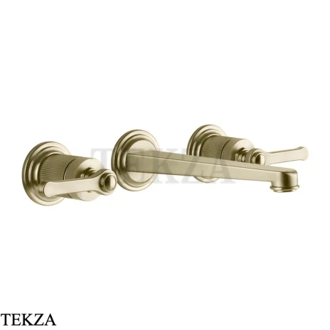 Gessi VENTI20 Смеситель для раковины на 3 отв. средний, внешняя часть 65091-727, Brushed Brass PVD
