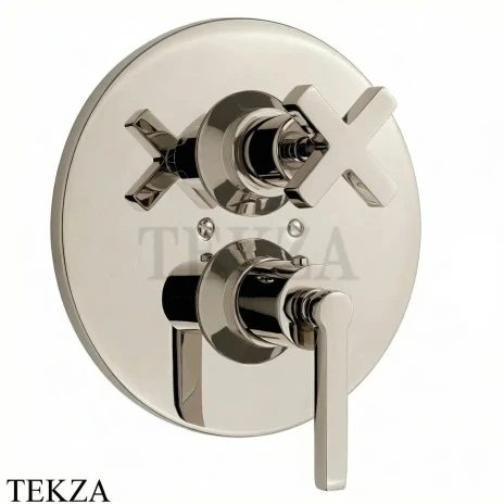 Nicolazzi Monte Croce Термостат для душа, 1-2 потока, внешняя часть, 4909EXTNL27, Nickel глянец