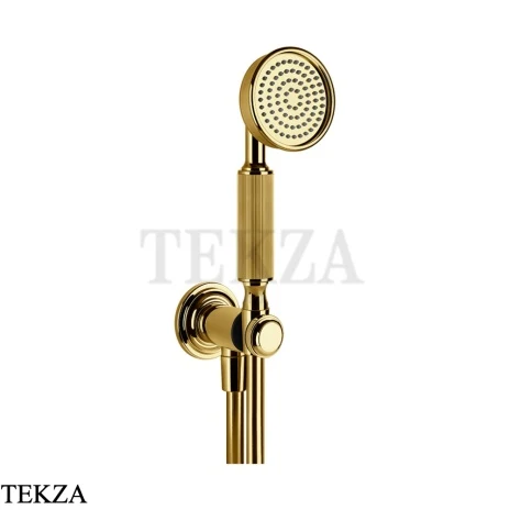 Gessi VENTI20 Душевой комплект с душевой лейкой, шланг, вывод 65123-246, Gold PVD