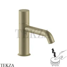 Fantini Nostromo Смеситель для раковины, донный клапан clik-clak 50P6E903F, Matt British Gold PVD