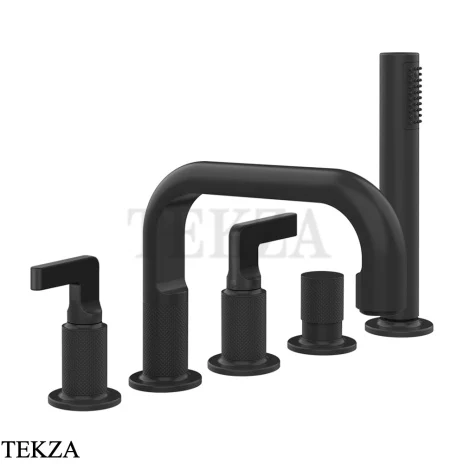 Gessi INCISO Смеситель на борт ванны с изливом, гарнитуром 58040-299, Black XL