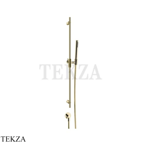Gessi Habito CESELLO Штанга в комплекте с душевой лейкой и выводом воды 70442-710, Brass PVD