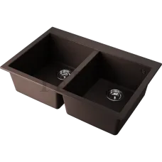 Omoikiri Bosen 80-2 Кухонная мойка Tetogranit две большие чаши 80-2-DC 4993840 темный шоколад