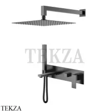 Boheme Qubic Смеситель для ванны, ручной душ, верхняя лейка, комплект 474-GM, gun metall