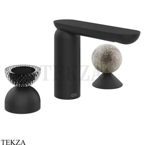 Gessi Perle Смеситель для раковины на 3 отв., без гарнитура 74768-299, черный матовый