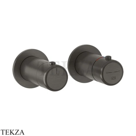 Gessi Goccia Термостат для душа, 3 потока, внешняя часть 33136-707, Black Metal Br. PVD