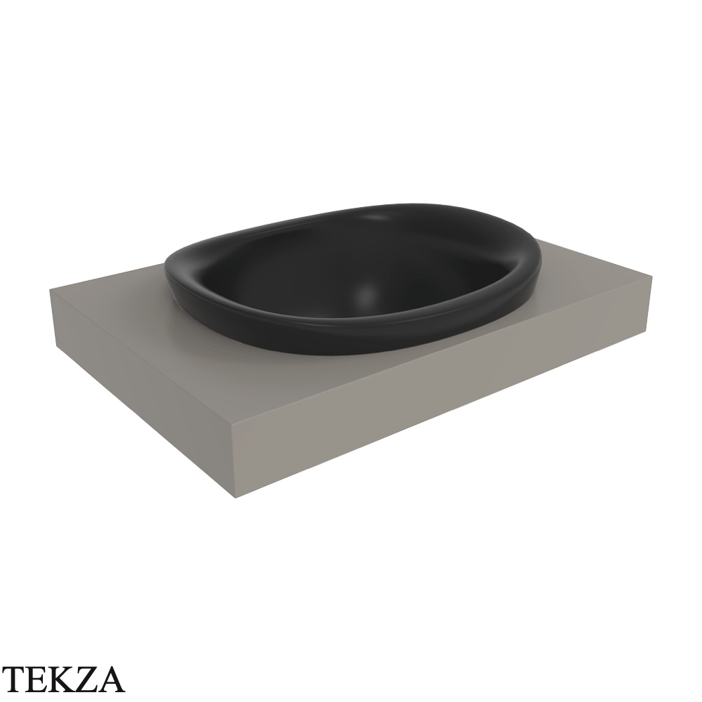 Flaminia IO раковина врезная сверху 60×51×27,5 см, чёрный Carbone матовый