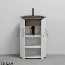 CIELO I Catini Tiberino Тумба отдельностоящая CAMTL, с 3-мя полками, слив в стену, белый-Cacao CIELO I Catini Tiberino Тумба отдельностоящая CAMTL, с 3-мя полками, слив в стену, белый-Cacao