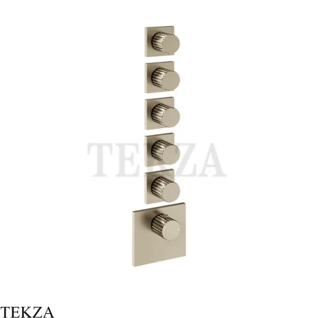Gessi Incastri Термостат для душа 5 потоков, внешняя часть 75310-149, нерж. сталь Brush / никель Brushed