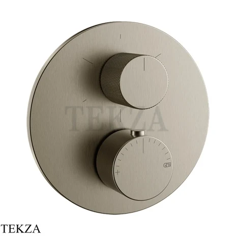 Gessi ANELLO Термостат для душа, 3 потока, внешняя часть 63137-149, Finox Brushed Nickel
