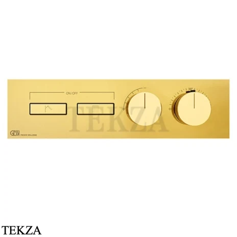 Gessi HI-FI Термостатический смеситель на 2 потока, внешняя часть 63012-246, золото глянец