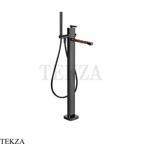 Gessi Jacqueline Смеситель для ванны напольный, внешняя часть 77028-706, black хром глянец