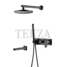 Boheme SPECTRE Смеситель для душа с изливом, ручной душ, верхняя лейка 454-2-GM, gun metall