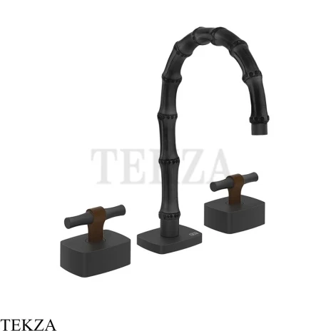 Gessi Jacqueline Смеситель для раковины на 3 отв., без донного клапана 77313-299, черный матовый