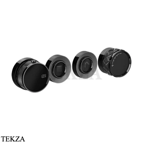 Gessi Pelle Tresse Термостат для душа на 2 потока, внешняя часть, 78234-439, Nero/ Black Metal PVD