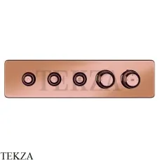 Gessi VENTI20 Термостатический смеситель на 3 потока с кнопками, внешняя часть 65224-708, Copper Brushed Gessi VENTI20 Термостатический смеситель на 3 потока с кнопками, внешняя часть 65224-708, Copper Brushed