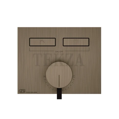 Gessi HI-FI Однорычажный смеситель, на 2 потока, внешняя часть 63079-761, бронза Coffee