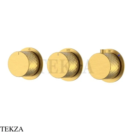 Boheme Stick Diamond Термостат для ванны, 3 потока, 124-T-3-MG.1, золото Brushed
