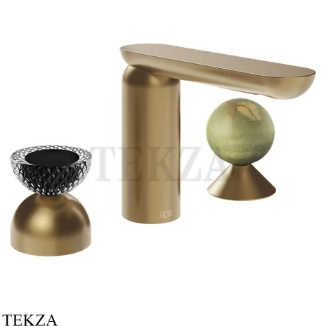 Gessi Perle Смеситель для раковины на 3 отв., без гарнитура 74758-726, бронза Brushed