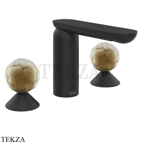 Gessi Perle Смеситель для раковины на 3 отв., без гарнитура 74445-299, черный матовый