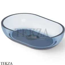 Dea Design Washbasins Раковина настольная овальная Glasstech DD9034 580 R7, Royal Blue R7