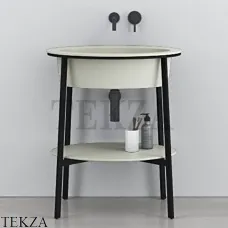 CIELO CATINO OVALE Консоль с керамической раковиной, Pomice-черный