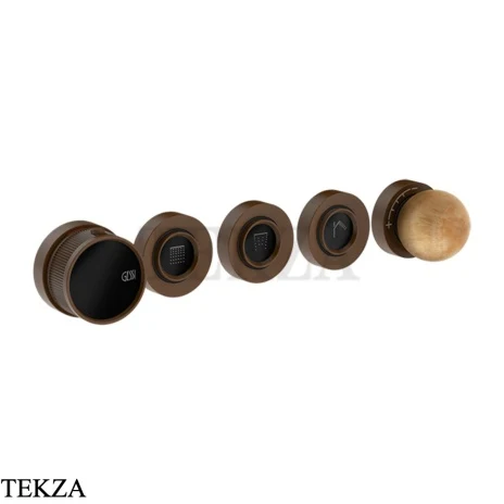 Gessi Perle Термостат для душа на 3 потока, внешняя часть 74334-845, бронза Dark Brush