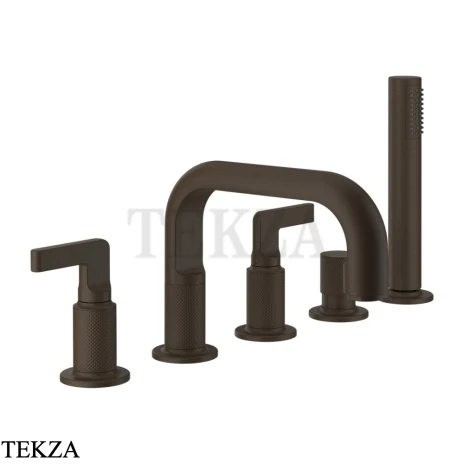 Gessi INCISO Смеситель на борт ванны с изливом, гарнитуром 58040-845, Dark Bronze