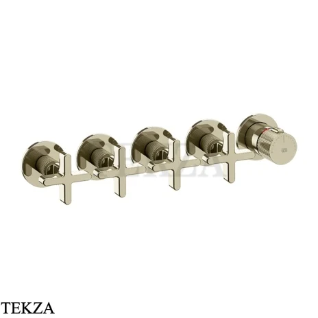 Gessi INCISO SHOWER Термостатический смеситель, 4 потока, внешняя часть 58438-720, Nickel PVD
