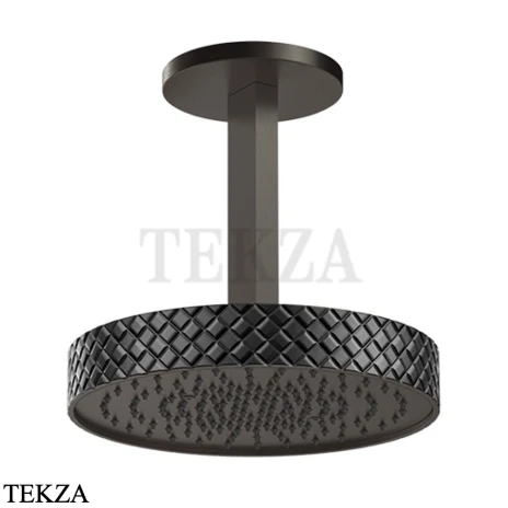 Gessi Pelle Tresse Верхняя лейка D30,5 см с потолочным кронштейном под размер, 78252-440, Nero/ Black Metal Br. PVD