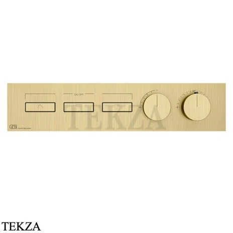 Gessi HI-FI Термостатический смеситель на 3 потока, внешняя часть 63014-727, шампань Brushed