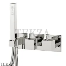 FIMA Carlo Frattini FIT Термостат на 2 потока, с гарнитуром, F3989X9SN, Brushed nickel