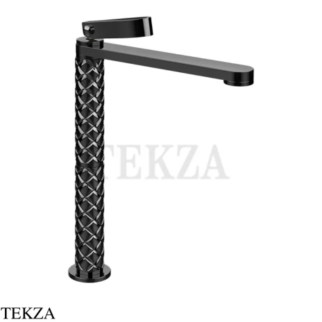Gessi Pelle Laccetto Смеситель для раковины высокий, с донным клапаном, 78353-706, Black Metal PVD