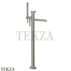 Gessi ANELLO Смеситель для ванны напольный, с гарнитуром 63328-149, Finox Brushed Nickel