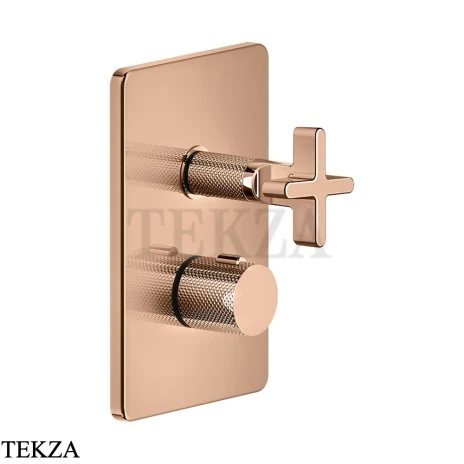 Gessi INCISO SHOWER Термостатический смеситель, 2 потока, внешняя часть 58234-030, Copper PVD