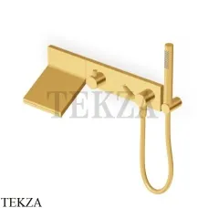 Zucchetti Pan Смеситель для ванны с гарнитуром, 3 потока, внешняя часть ZP8046.C41, brushed gold