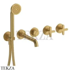Fantini Icona Classic Смеситель для ванны, с гарнитуром, внешняя часть 53Q7R019B, Pure Brass PVD