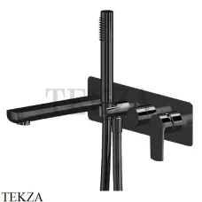 Newform HAKA Смеситель для ванны, с гарнитуром, внешняя часть 72072E.01.093, черный матовый