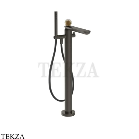 Gessi Perle Смеситель для ванны напольный, внешняя часть 74429-707, black хром Brush