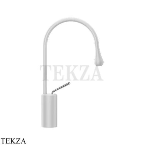 Gessi Goccia Смеситель для раковины высокий, без сливного гарнитура 33604-279, Matte White